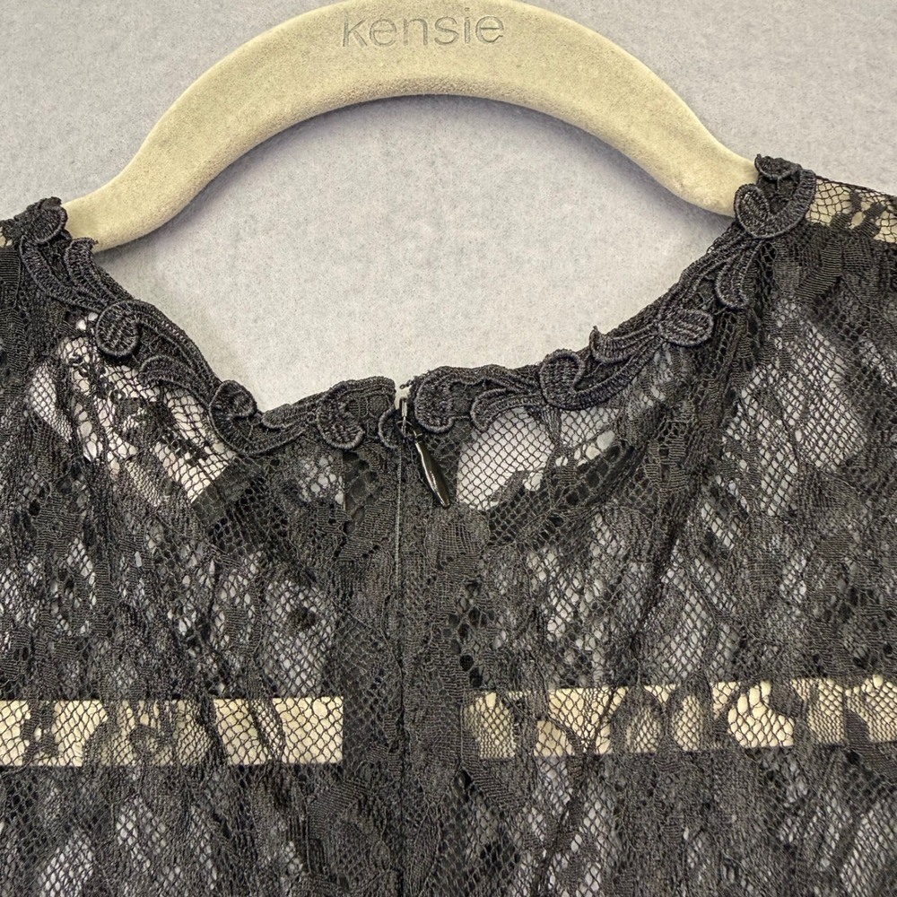 The Kooples Black Snakeskin Lace Fit Flare Dress FR1635 BLA01 Size 3 L - Picture 8 of 10
